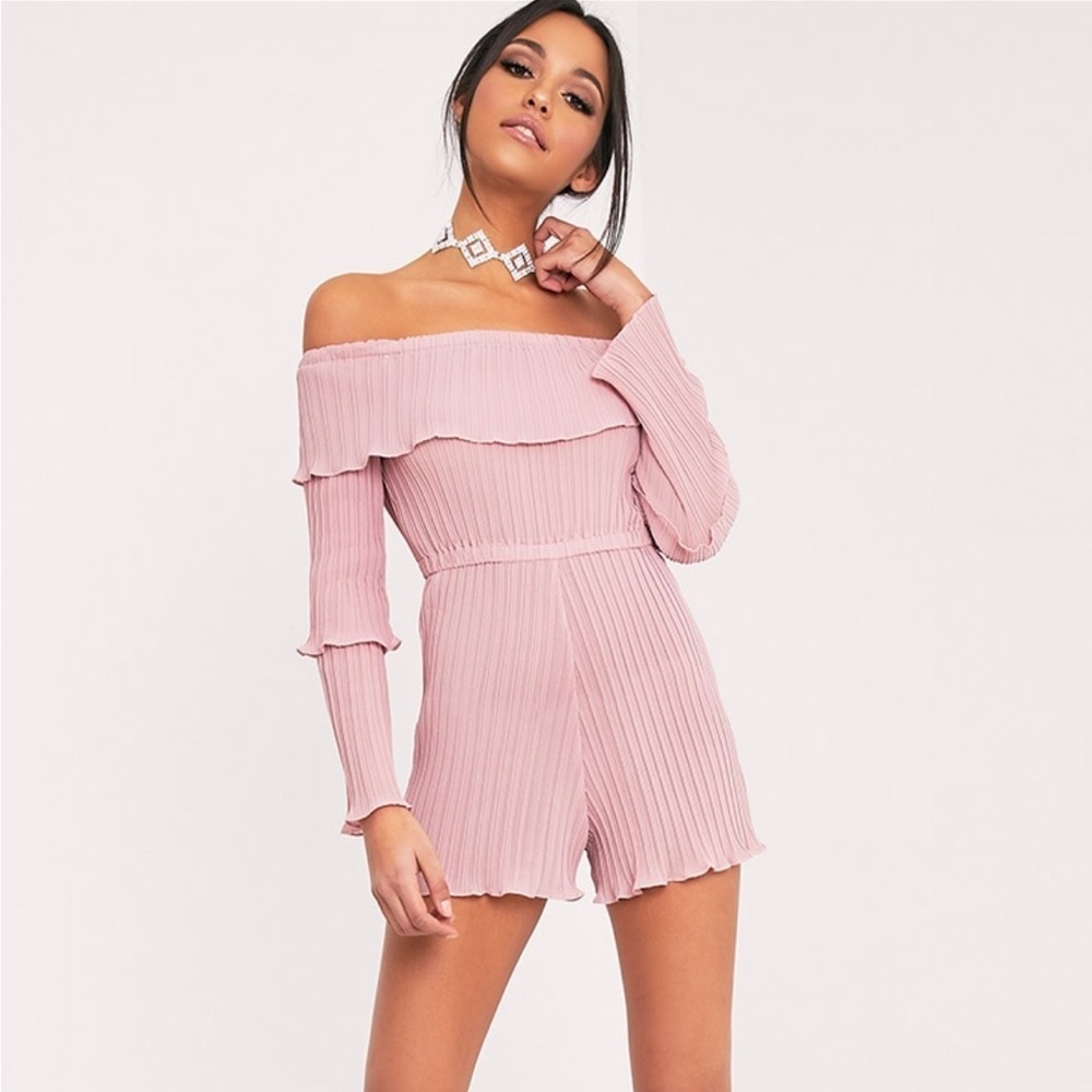 PrettyLittleThing Pleated Romper